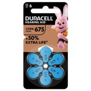 Duracell easy tab 675 blu batteria per apparecchio acustico 6 pezzi